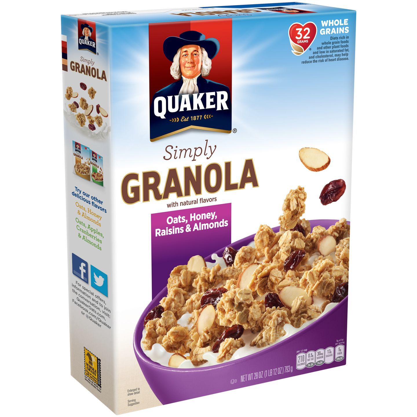 Potentially dangerous: Quaker Simply Granola Oats, Honey, Raisin and Almonds